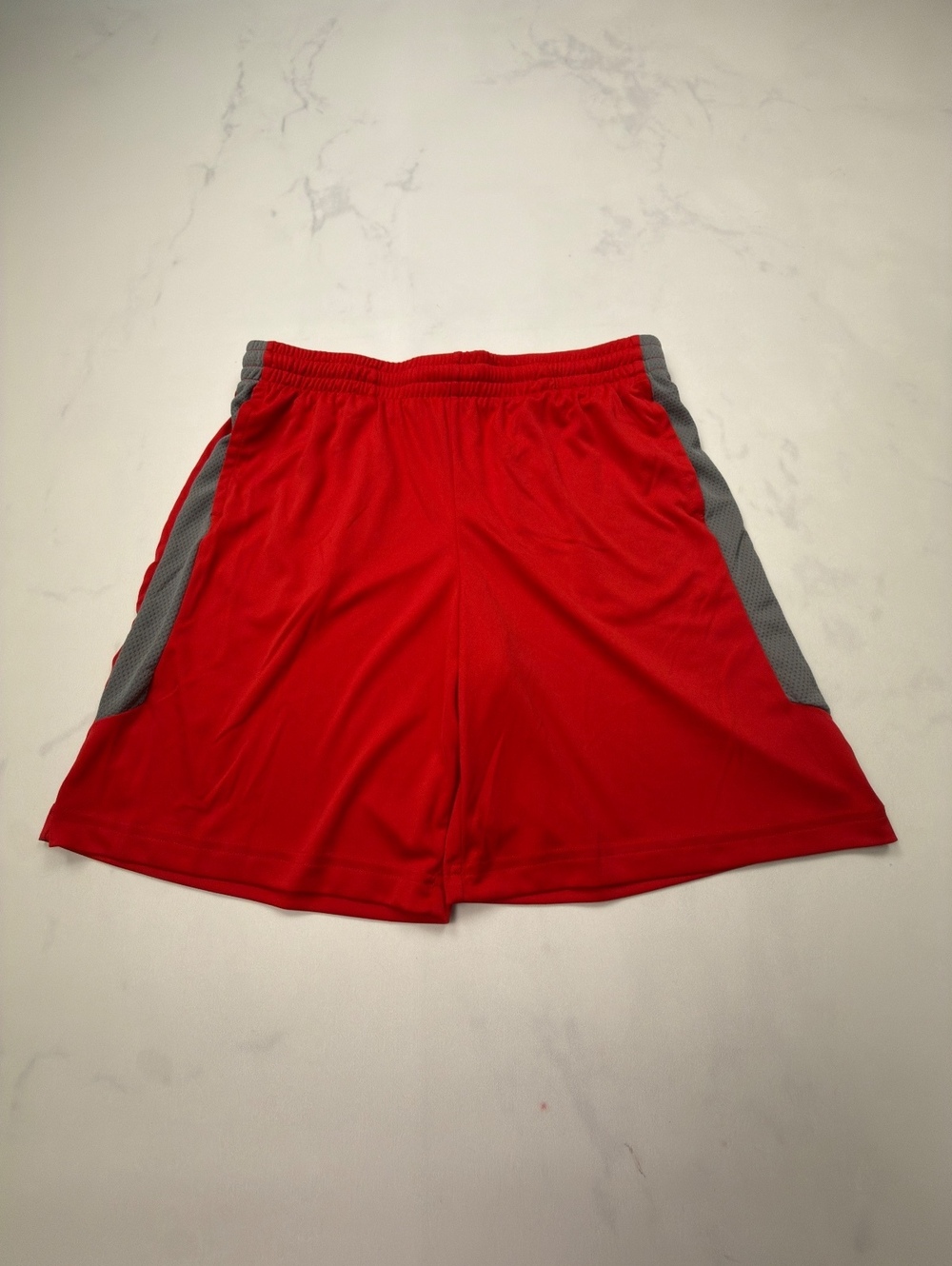 Tek Gear Colorblock Athletic Shorts Red Gray Modern Loose Fit - Boys XL Husky